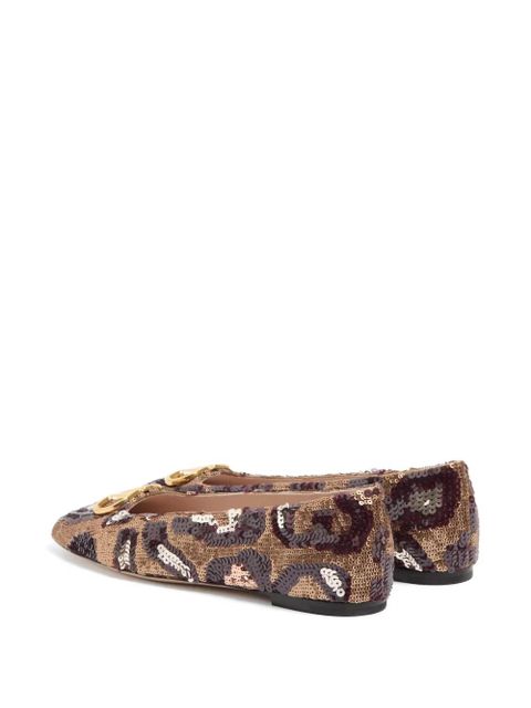 Valentino Garavani VLogo Signature ballerinas with animalier-print - Gold