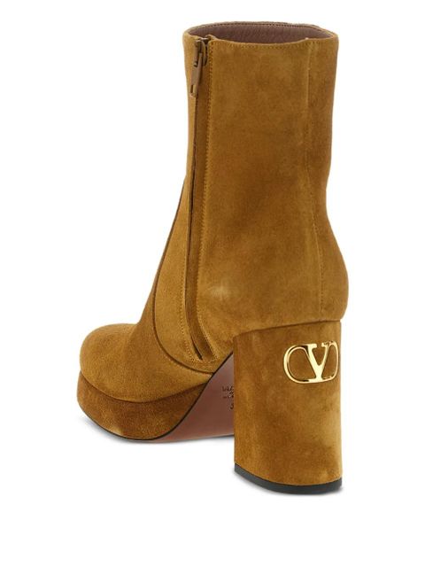 Valentino Garavani 90mm Fawcette platform VLogo Signature ankle boots - Neutrals