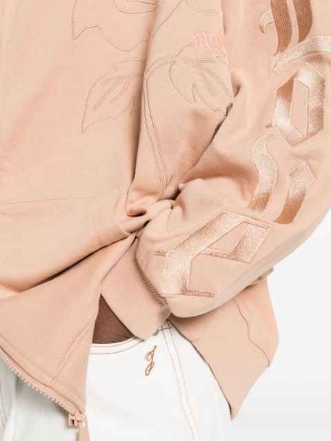 TWINSET floral-embroidered hoodie - Neutrals