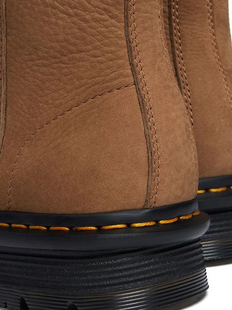 Dr. Martens botki nubukowe ZebZag Rigger Warm Lined damskie kolor brązowy na platformie ocieplone DM42023200