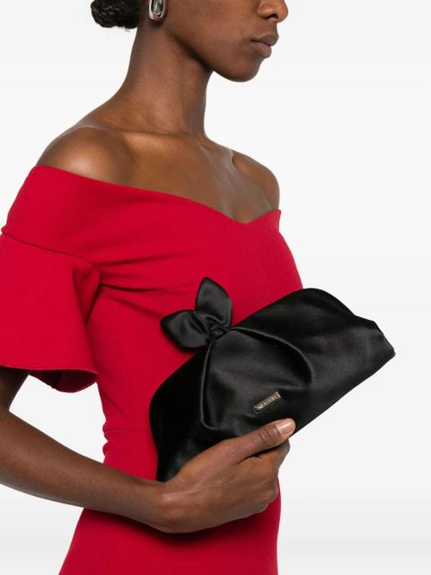 Aquazzura Bow Tie chain clutch bag - Black