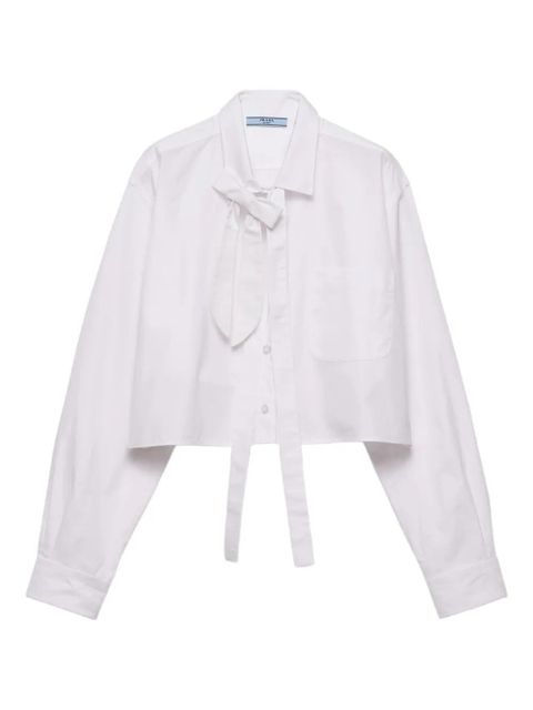 Prada bow-collar patch-pocket shirt - White - zdjęcie produktu nr 1