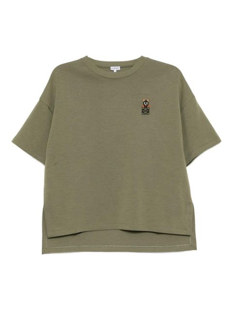 LOEWE logo-embroidered T-shirt - Green - zdjęcie produktu nr 1