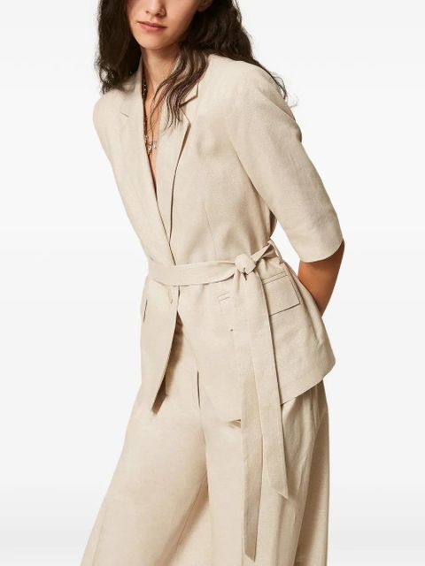 TWINSET short-sleeve belted blazer - Neutrals