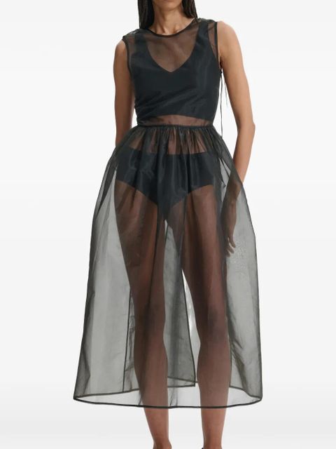 Cecilie Bahnsen Camillia see-through midi dress - Black - zdjęcie produktu nr 1