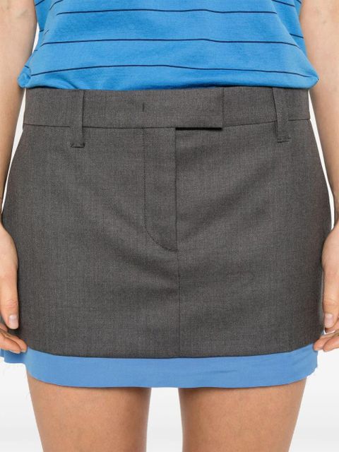 Miu Miu layered mini skirt - Grey