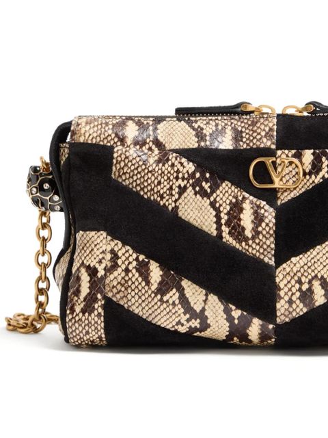 Valentino Garavani small Panthea chevron-pattern crossbody bag - Black