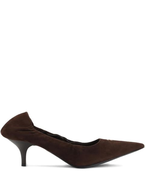 Miu Miu 55mm Ruches kitten-heel pointed-toe pumps - Brown - zdjęcie produktu nr 1