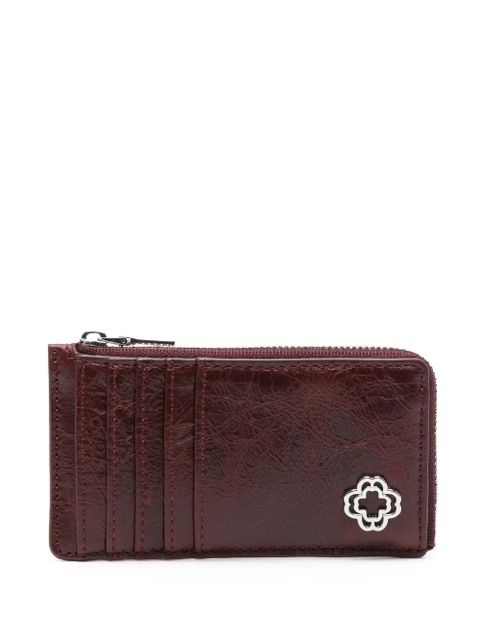 Maje crackled-leather card holder - Red - zdjęcie produktu nr 1