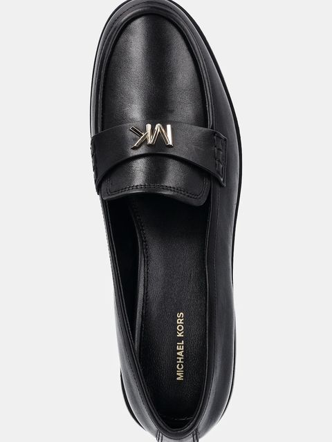 MICHAEL Michael Kors mokasyny skórzane Lex damskie kolor czarny na płaskim obcasie 40F5LXFP1L.001