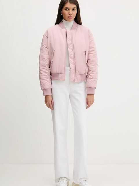 Hugo Blue kurtka bomber kolor różowy przejściowa oversize 50550702 - zdjęcie produktu nr 2