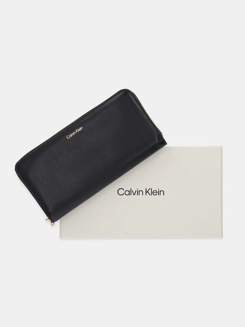 Calvin Klein portfel skórzany damski kolor czarny LV04F1093G