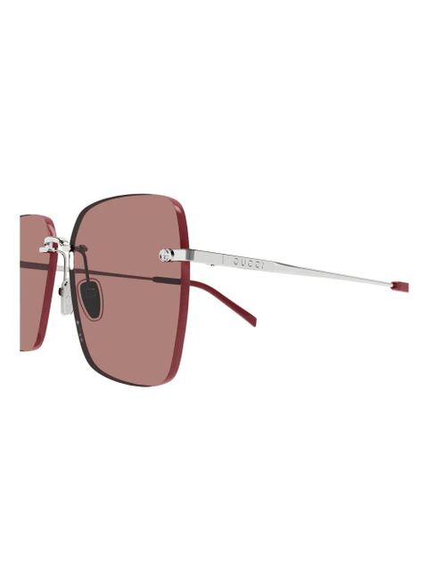 Gucci Eyewear GG1955SA square rimless sunglasses - Silver - zdjęcie produktu nr 2