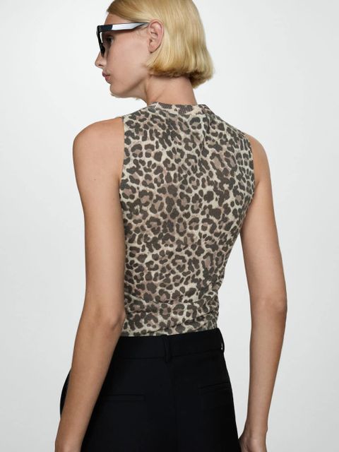 Top z dzianiny w lamparcie cętki