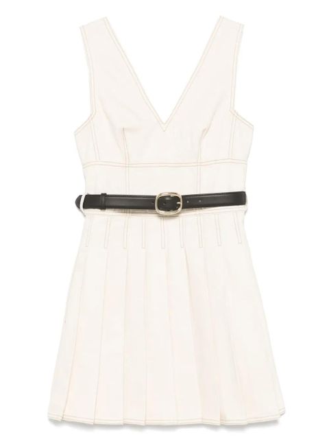 Self-Portrait denim mini dress - Neutrals - zdjęcie produktu nr 1