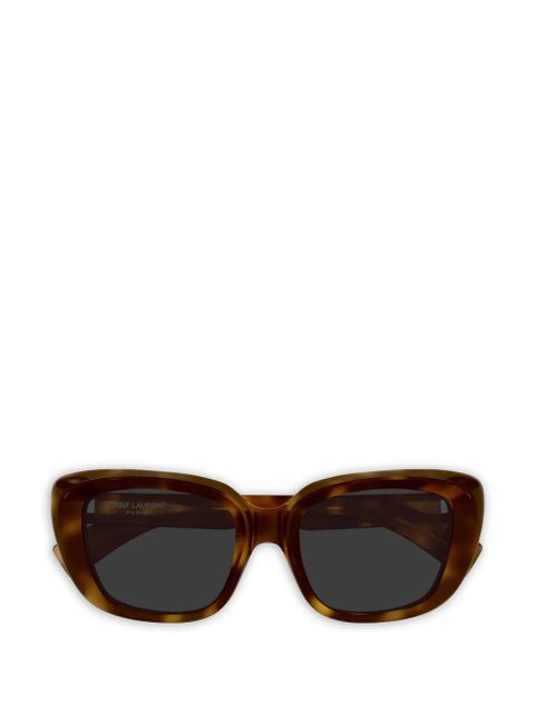 Saint Laurent Eyewear rectangle-frame tortoiseshell sunglasses - Brown - zdjęcie produktu nr 1