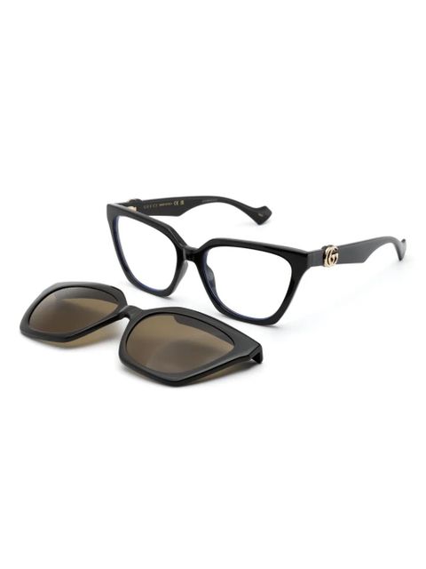 Gucci Eyewear cat-eye clip-on sunglasses - Black - zdjęcie produktu nr 2