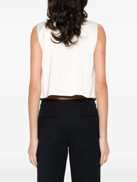 SANDRO bow satin top - Neutrals