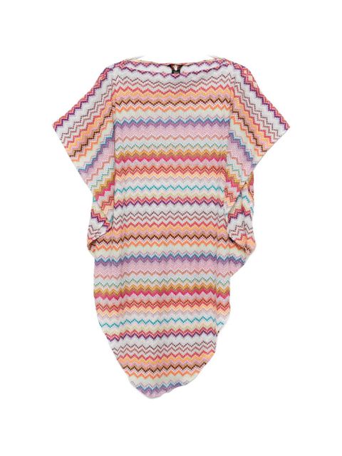 Missoni zigzag-knit boat-neck poncho - Pink - zdjęcie produktu nr 1