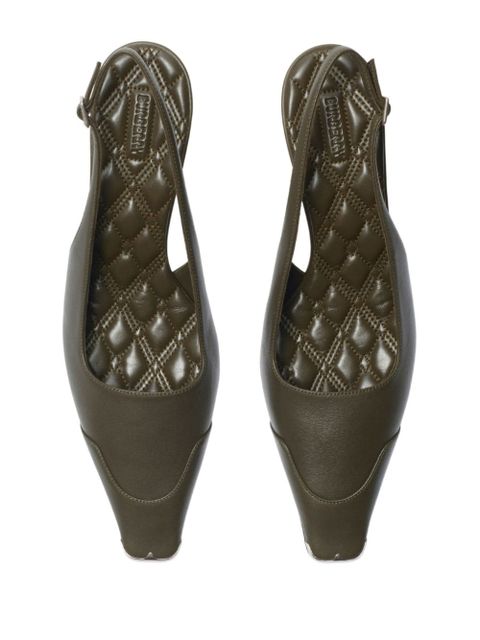 Burberry 50mm leather slingback pumps - Green - zdjęcie produktu nr 2