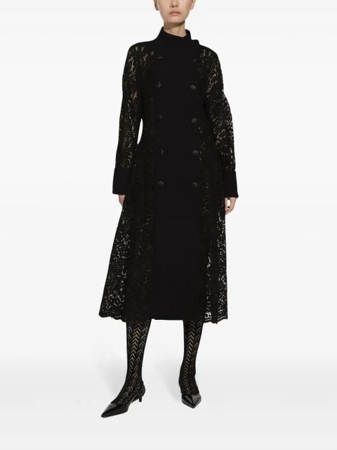 Dolce & Gabbana lace-panelling coat - Black - zdjęcie produktu nr 2