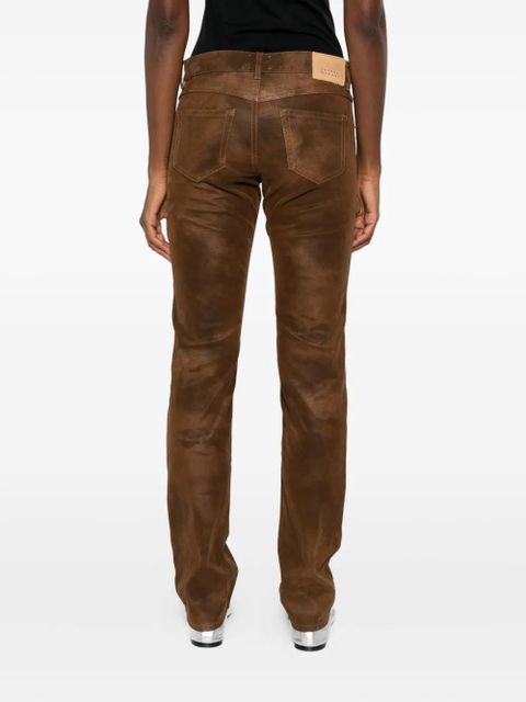 MARANT ÉTOILE Kelsie leather-effect trousers - Brown