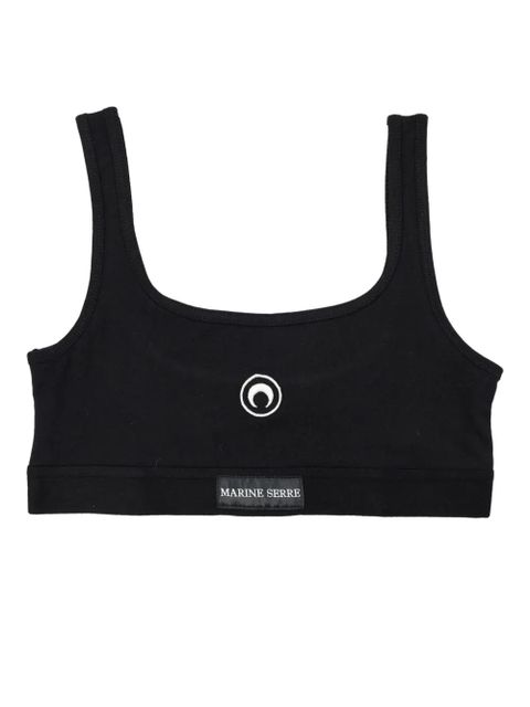 Marine Serre Crescent Moon-embroidered bra - Black - zdjęcie produktu nr 1