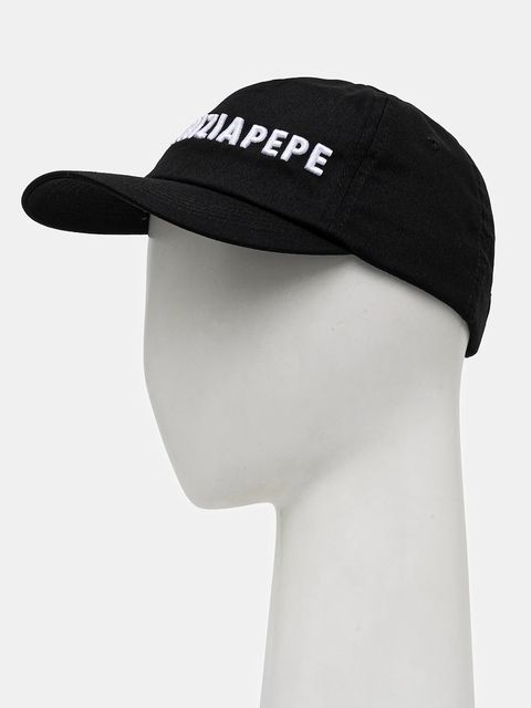 Patrizia Pepe czapka z daszkiem bawełniana kolor czarny 8F0079 AB01 - zdjęcie produktu nr 1