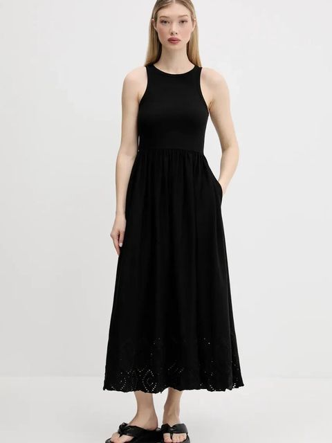 Desigual sukienka DIJON kolor czarny midi rozkloszowana 25SWVK58 - zdjęcie produktu nr 1