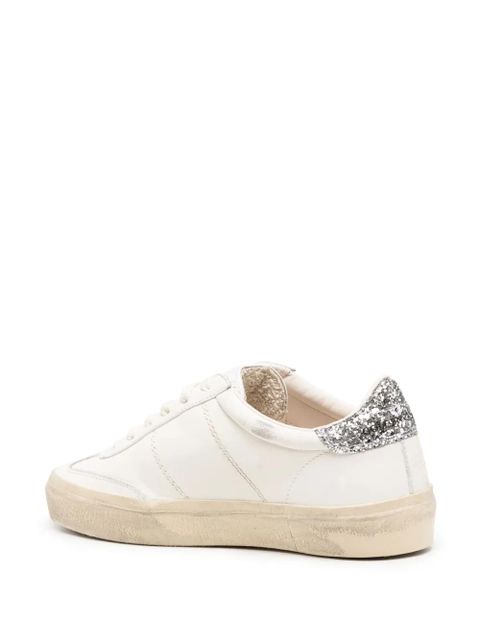 Golden Goose Soul Star distressed glittered sneakers - White