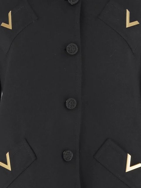 Valentino Garavani V-shaped gold-tone button coat - Black - zdjęcie produktu nr 2
