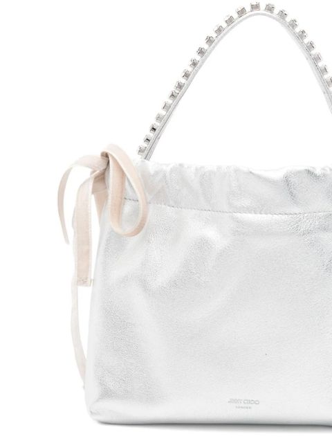 Jimmy Choo mini embellished drawstring tote bag - Silver