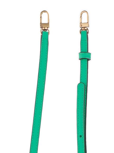 PINKO logo-plaque zip clutch bag - Green