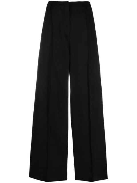 Acne Studios high-waisted wool-cotton palazzo pants - Black - zdjęcie produktu nr 1