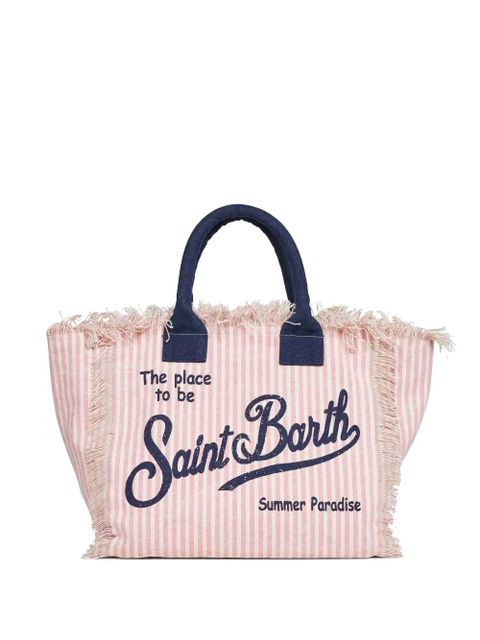 MC2 Saint Barth striped fringe-trim tote bag - Pink - zdjęcie produktu nr 1