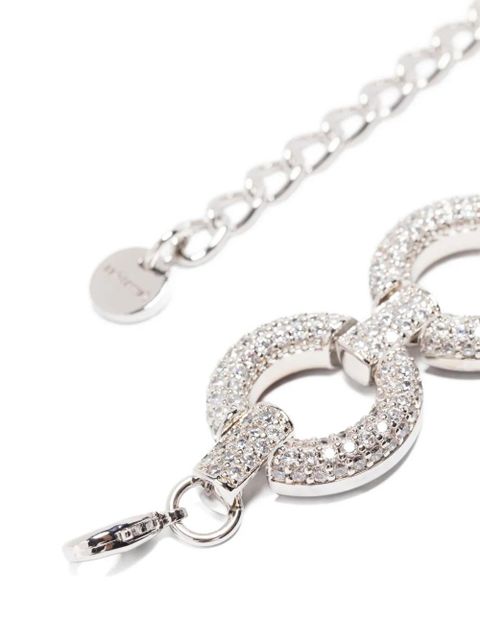 Self-Portrait crystal-embellished necklace - Silver