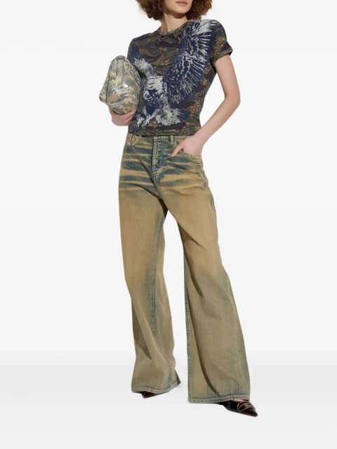 Diesel eagle-print camouflage T-shirt - Blue