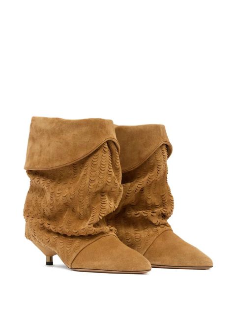 ISABEL MARANT 45mm Edrik embossed boots - Brown