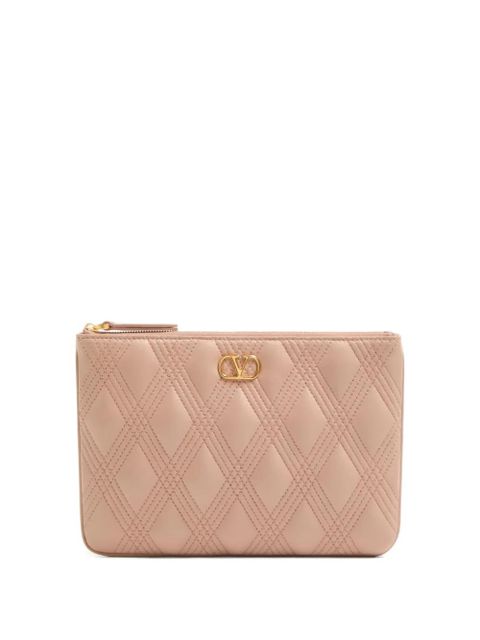 Valentino Garavani Quiltie 67 leather clutch bag - Pink