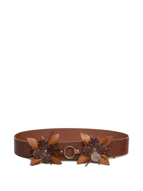 ISABEL MARANT Aska floral-embellishment leather belt - Brown - zdjęcie produktu nr 1