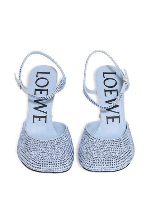 LOEWE 90mm Toy crystal-embellished ankle-strap pumps - Blue