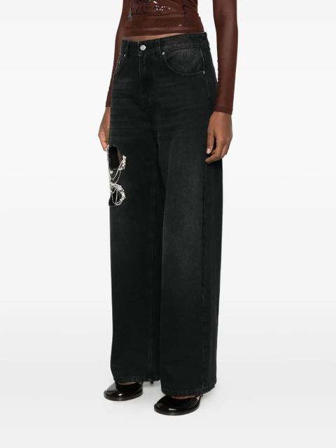 AREA crystal-embellished jeans - Black - zdjęcie produktu nr 2
