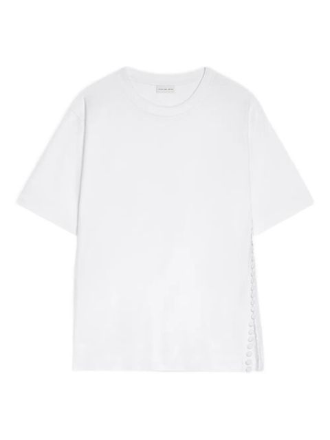 DRIES VAN NOTEN button-embellishment cotton T-shirt - White - zdjęcie produktu nr 1