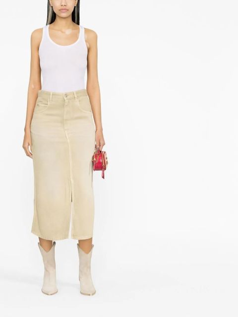 MARANT ÉTOILE Tilauria denim midi skirt - Neutrals - zdjęcie produktu nr 2