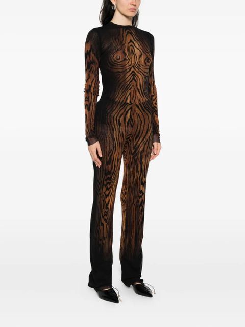 Jean Paul Gaultier abstract-pattern print trousers - Black