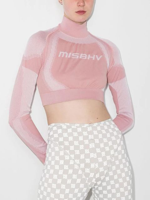 MISBHV logo-print long-sleeved cropped top - Pink