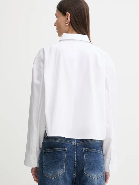 Calvin Klein Jeans koszula damska kolor biały relaxed z kołnierzykiem klasycznym LV047C141G