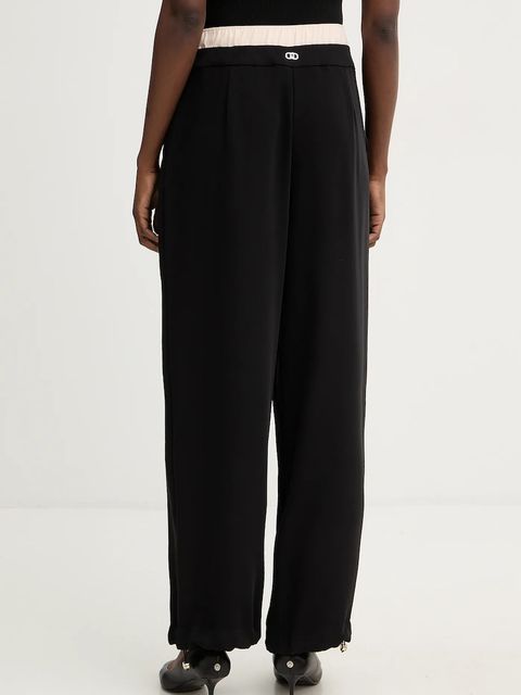 Liu Jo spodnie damskie kolor czarny szerokie high waist TA6150 TS923 - zdjęcie produktu nr 2