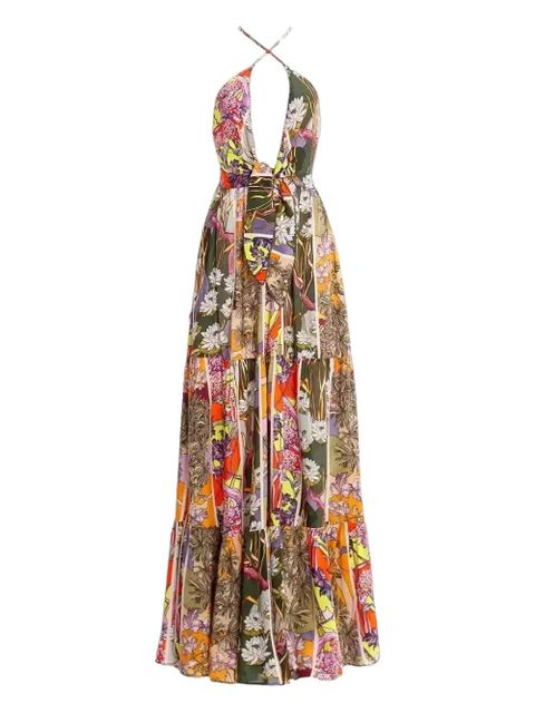 Agua By Agua Bendita Fairy Suki tie-back floral maxi dress - Orange - zdjęcie produktu nr 1