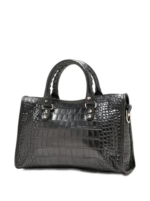 Balenciaga small Le City crocodile-effect zip-fastening tote bag - Black - zdjęcie produktu nr 2